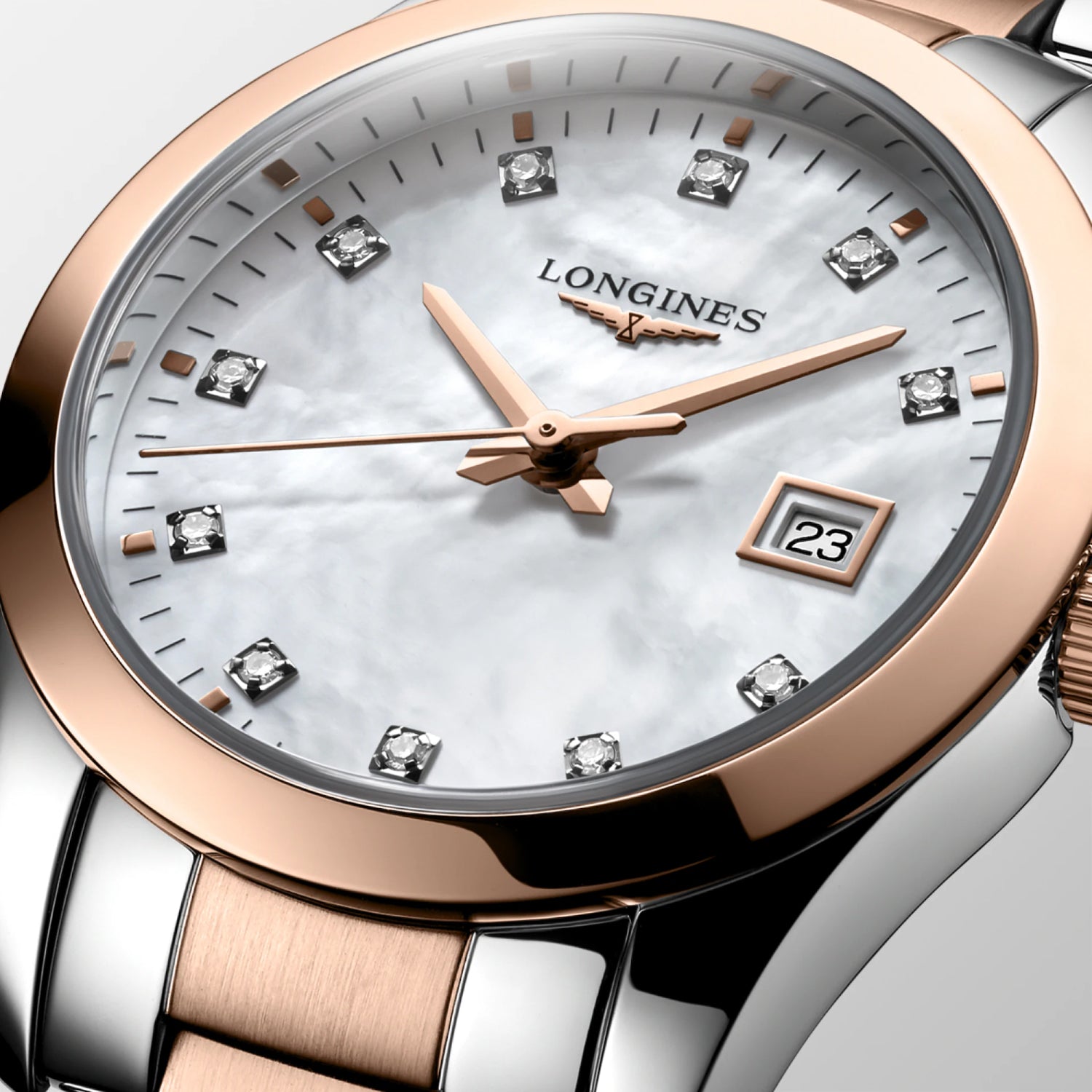 Conquest Classic Women Quartz Mother Of Pearl Dial Analog Stainless Steel Watch L22863877