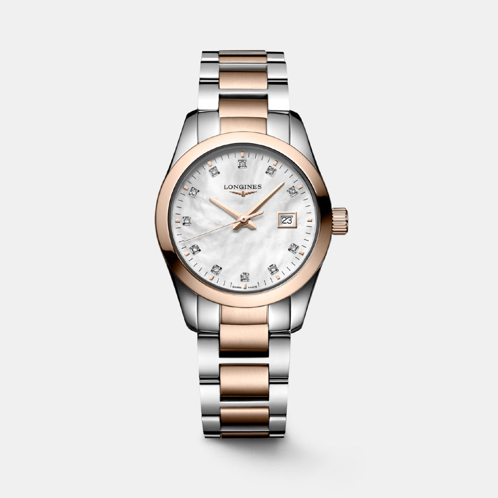 Conquest Classic Women Quartz Mother Of Pearl Dial Analog Stainless Steel Watch L22863877