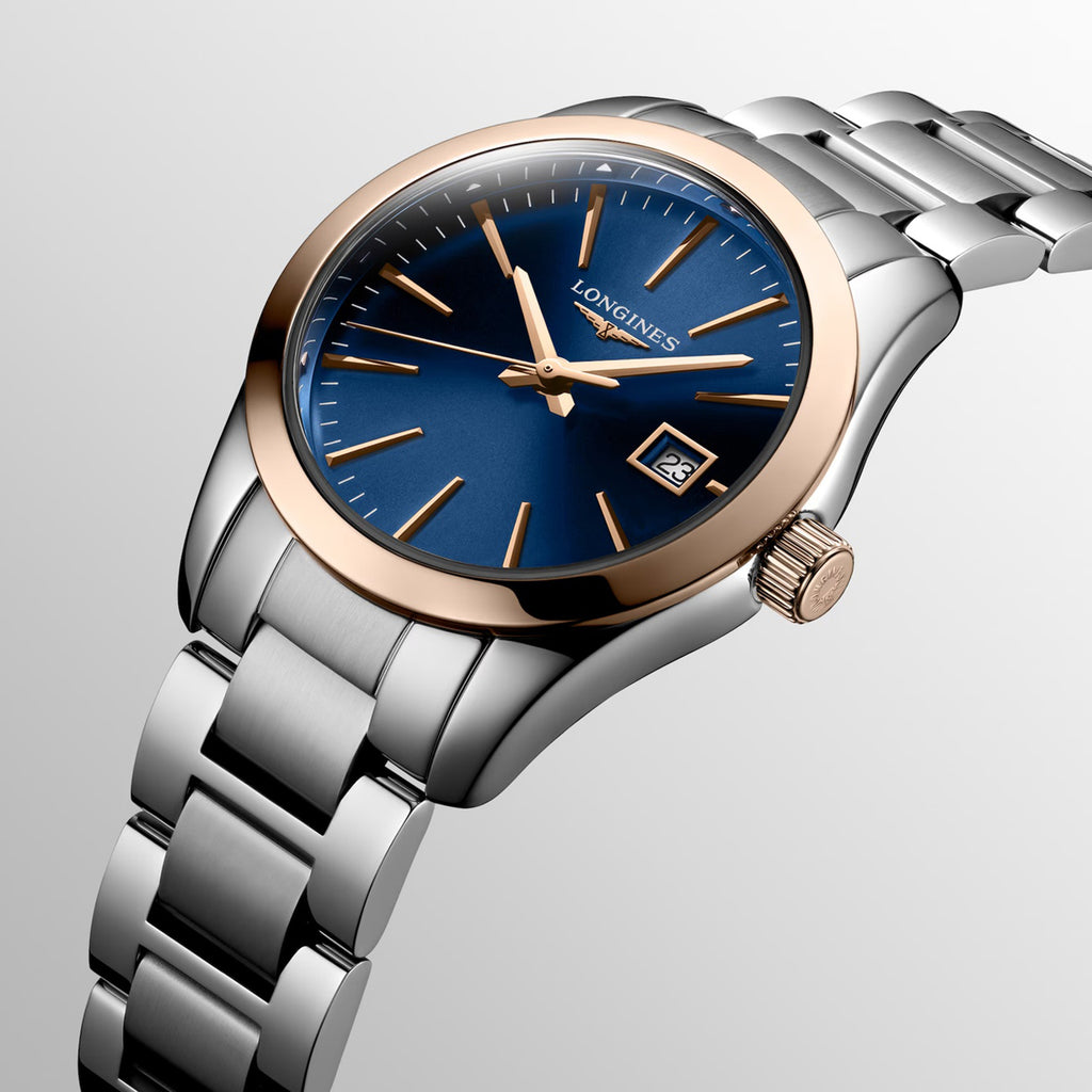 Conquest Classic Women Quartz Blue Dial Analog Stainless Steel Watch L22863927