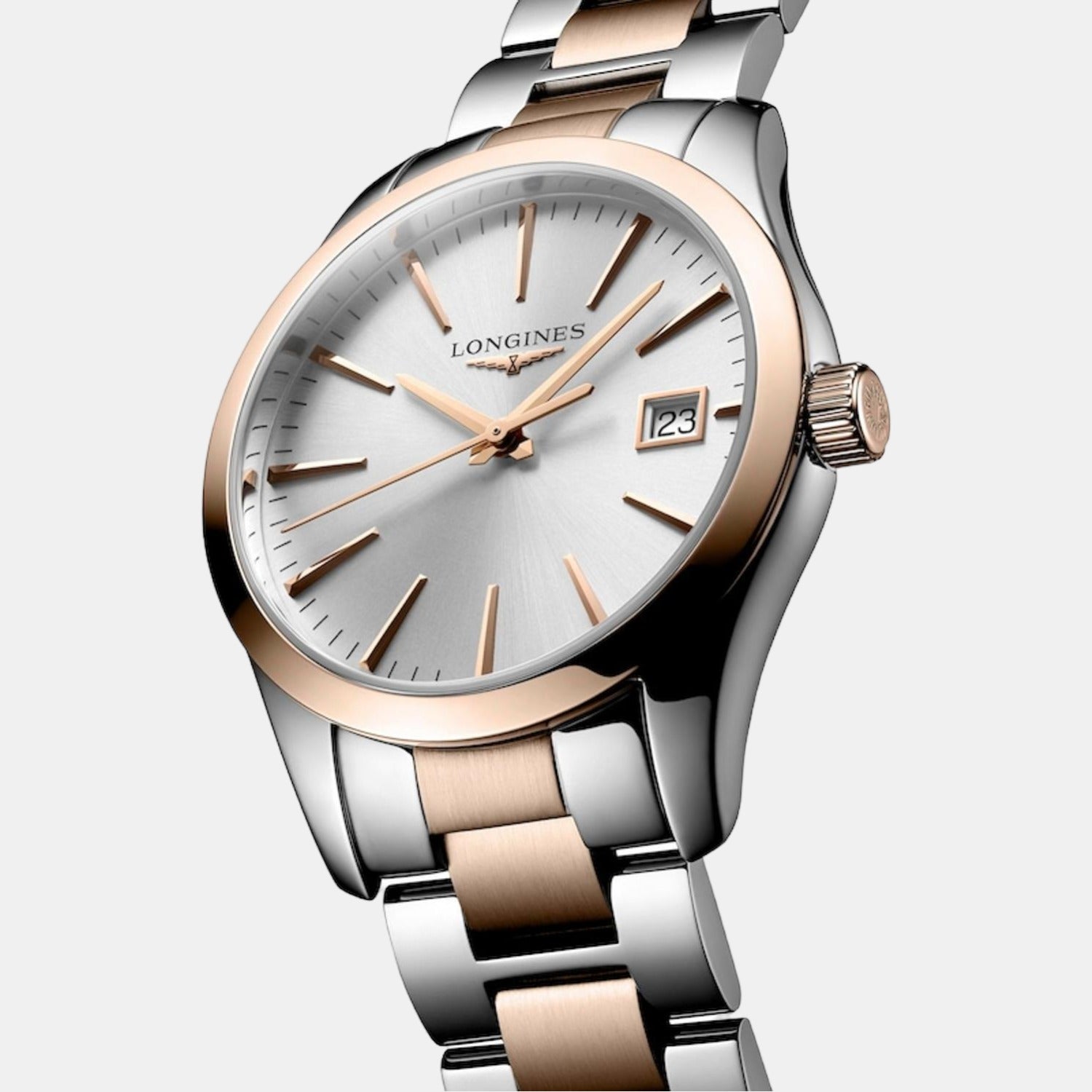 Longines conquest classic sales rose gold