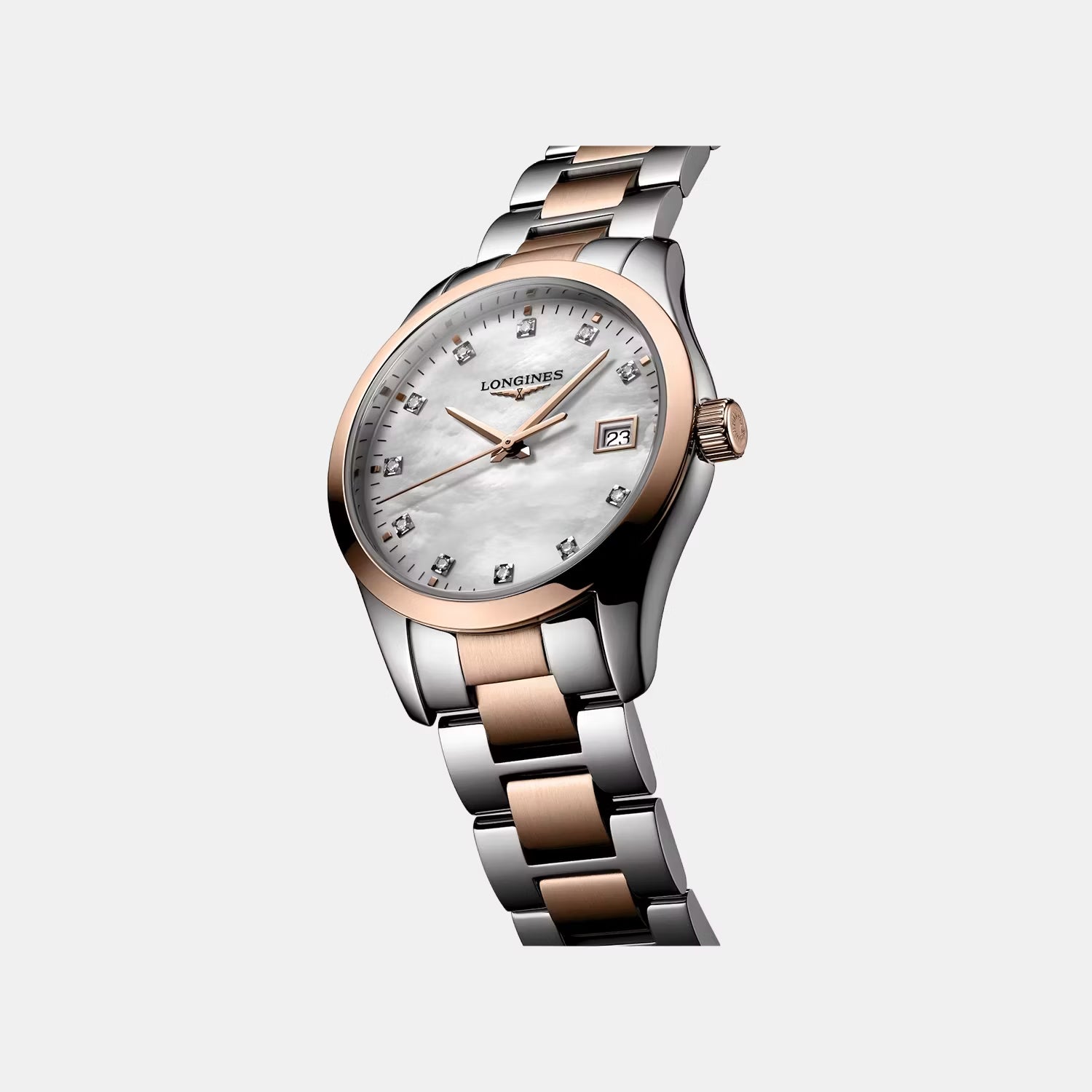 Conquest Classic Women Quartz Mother Of Pearl Dial Analog Stainless Steel Watch L23863877