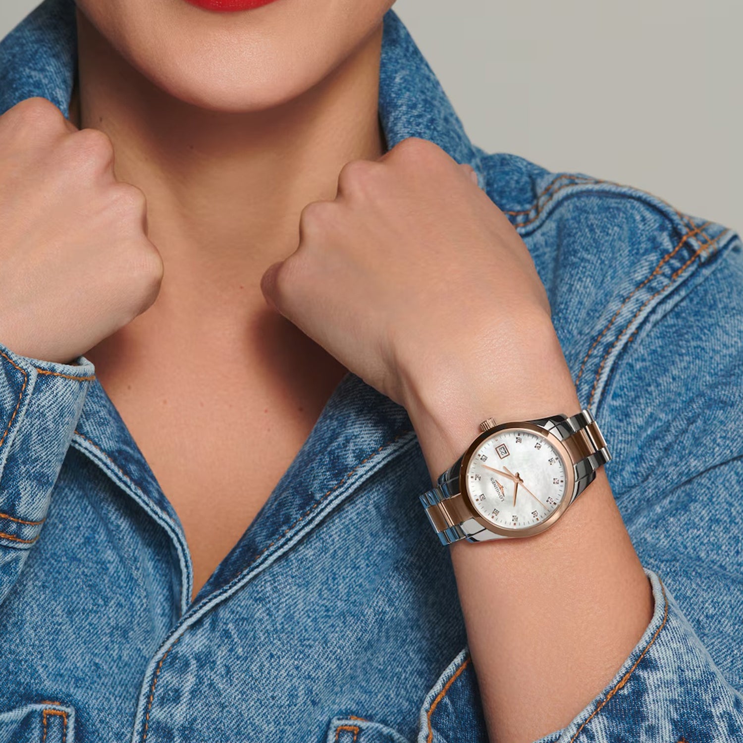 Conquest Classic Women Quartz Mother Of Pearl Dial Analog Stainless Steel Watch L23863877