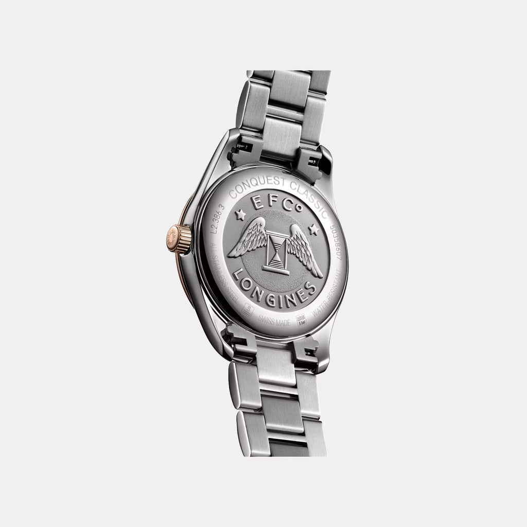 Conquest Classic Women Quartz Mother Of Pearl Dial Analog Stainless Steel Watch L23863877