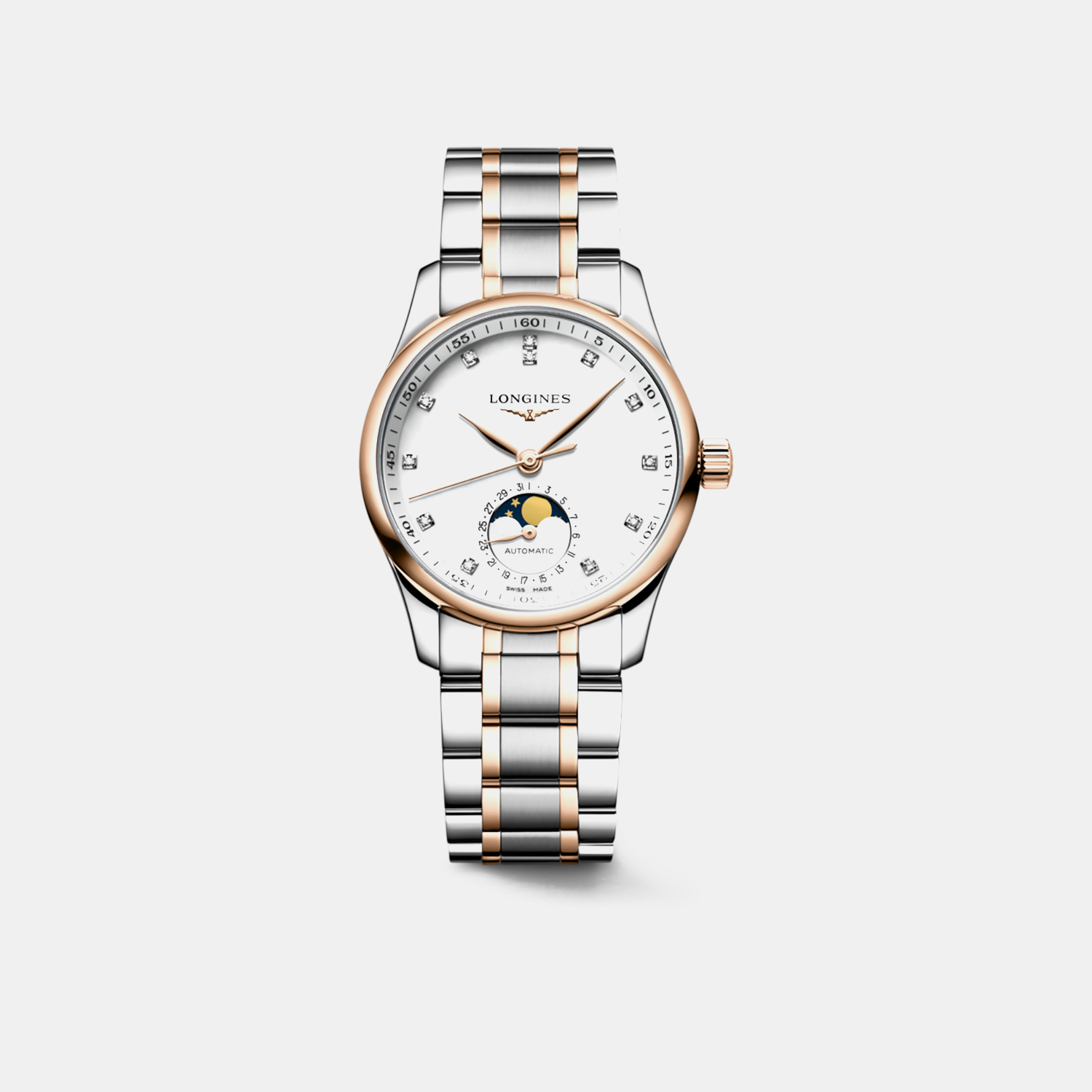 Women Automatic Mother Of Pearl Dial Analog Stainless Steel Watch L24095897