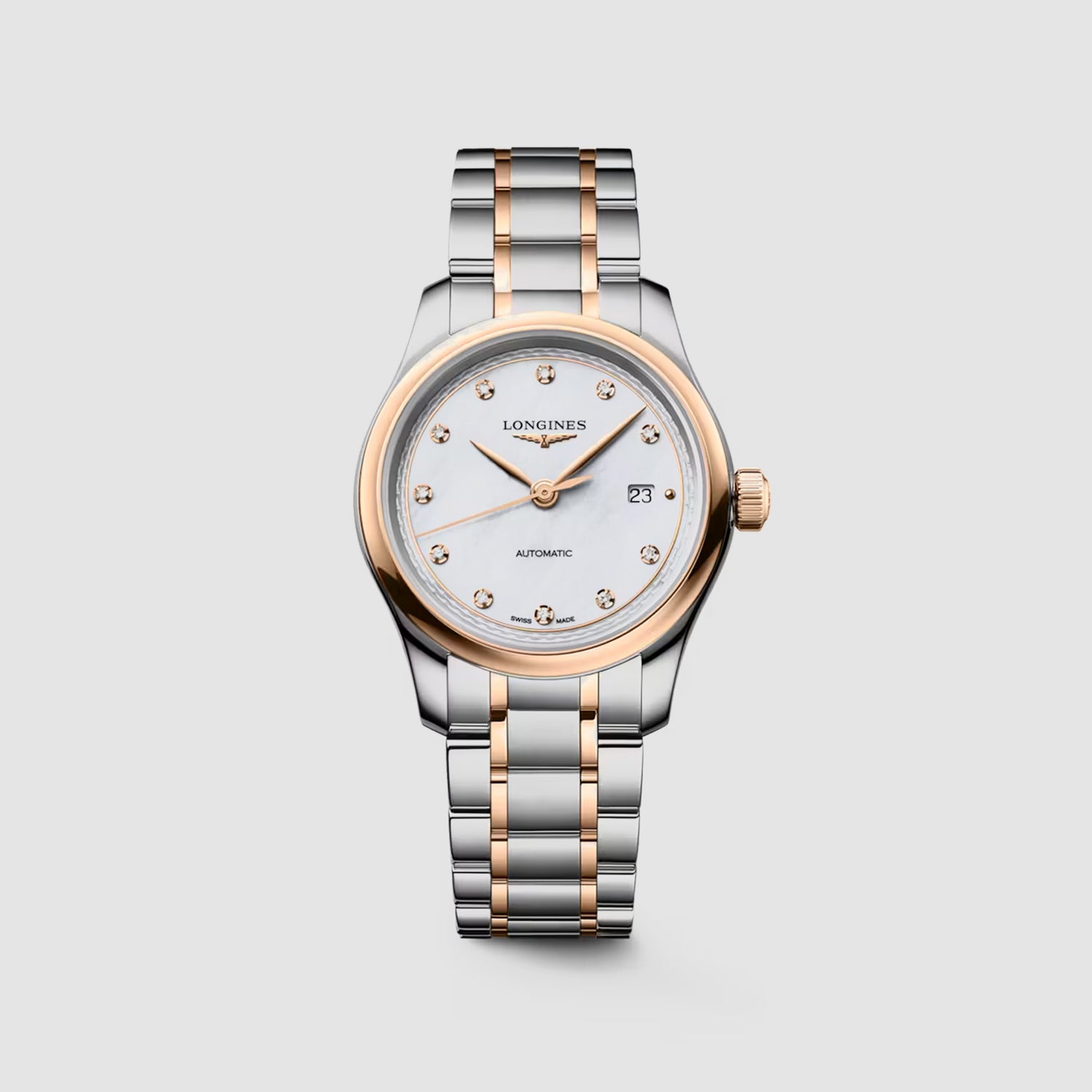 Master Women Automatic White Mother Of Pearl Dial Analog Stainless Steel Watch L24495897