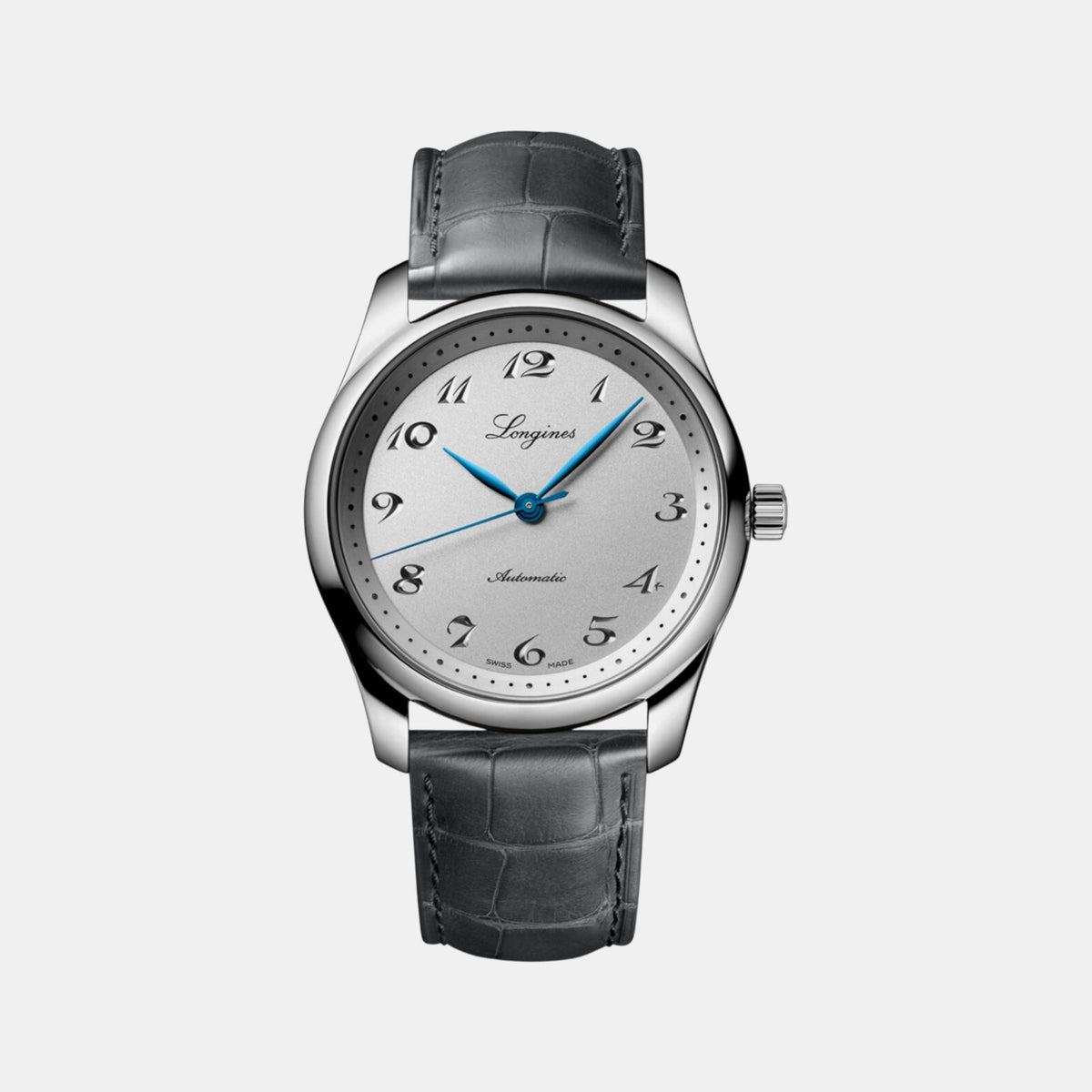 Men Automatic Silver Dial Analog Leather Watch L27934732