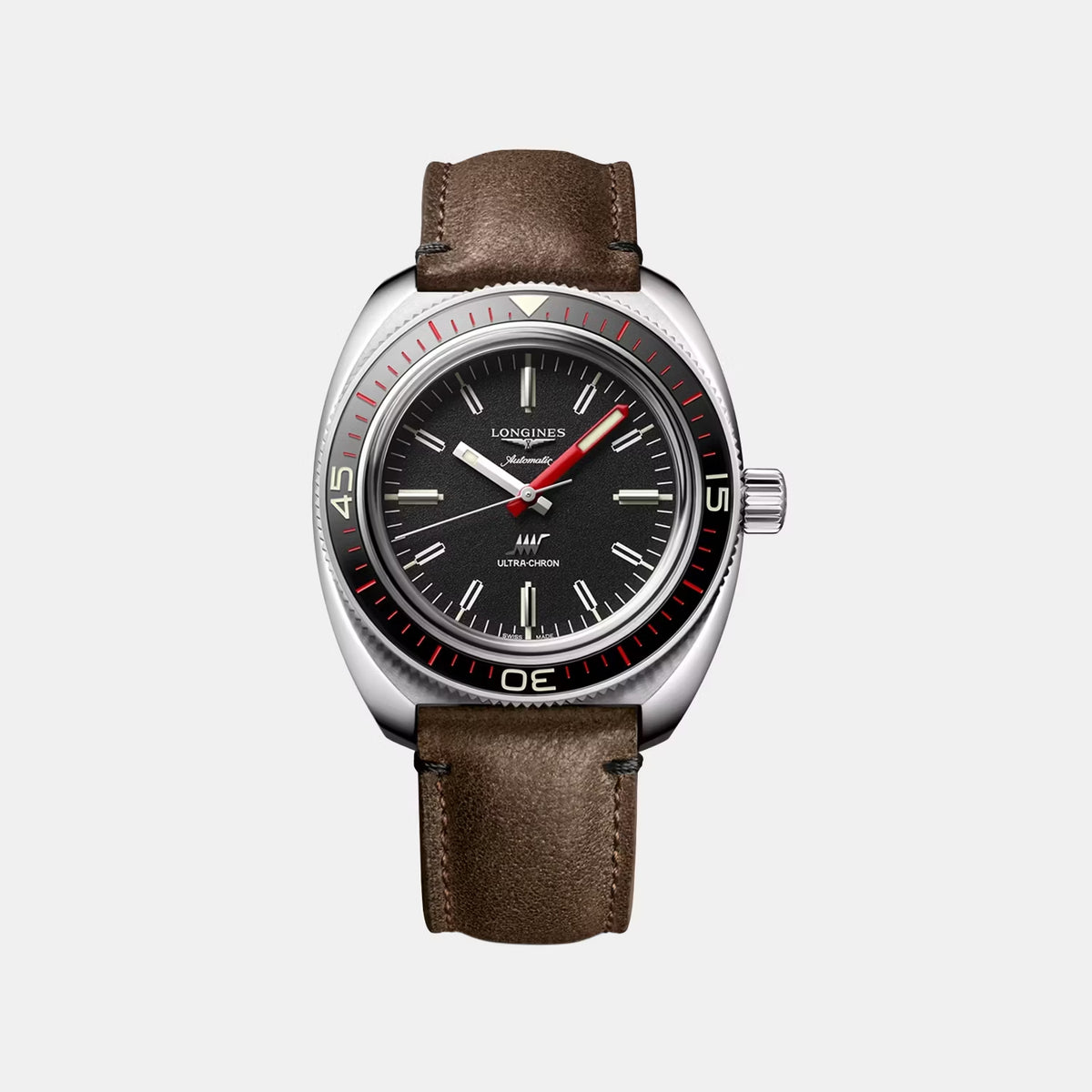 Ultra Chron Men Quartz Black Dial Analog Leather Watch L28364522