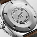 Ultra Chron Men Quartz Black Dial Chronograph Leather Watch L28364522