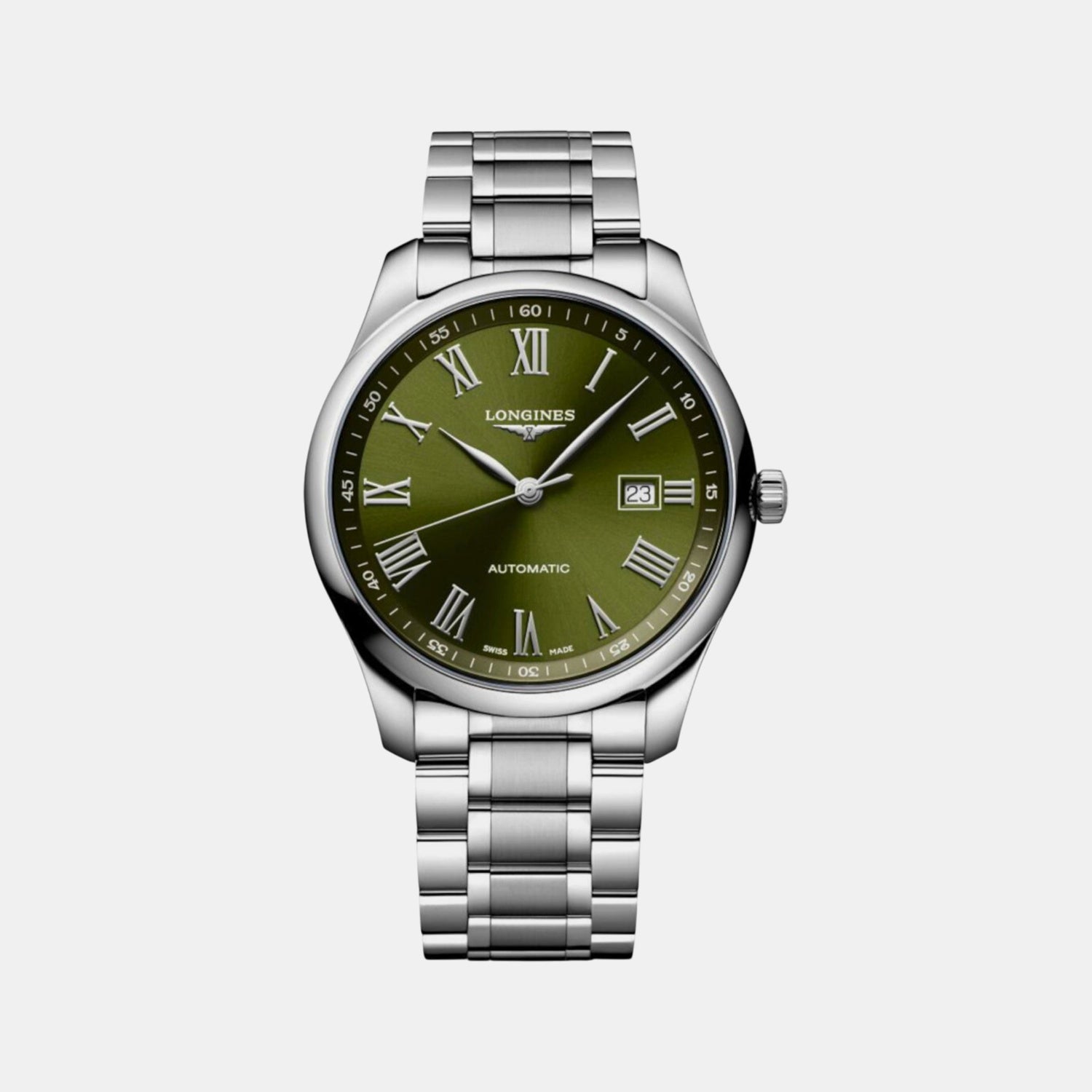 Men Automatic Green Dial Analog Stainless Steel Watch L28934096