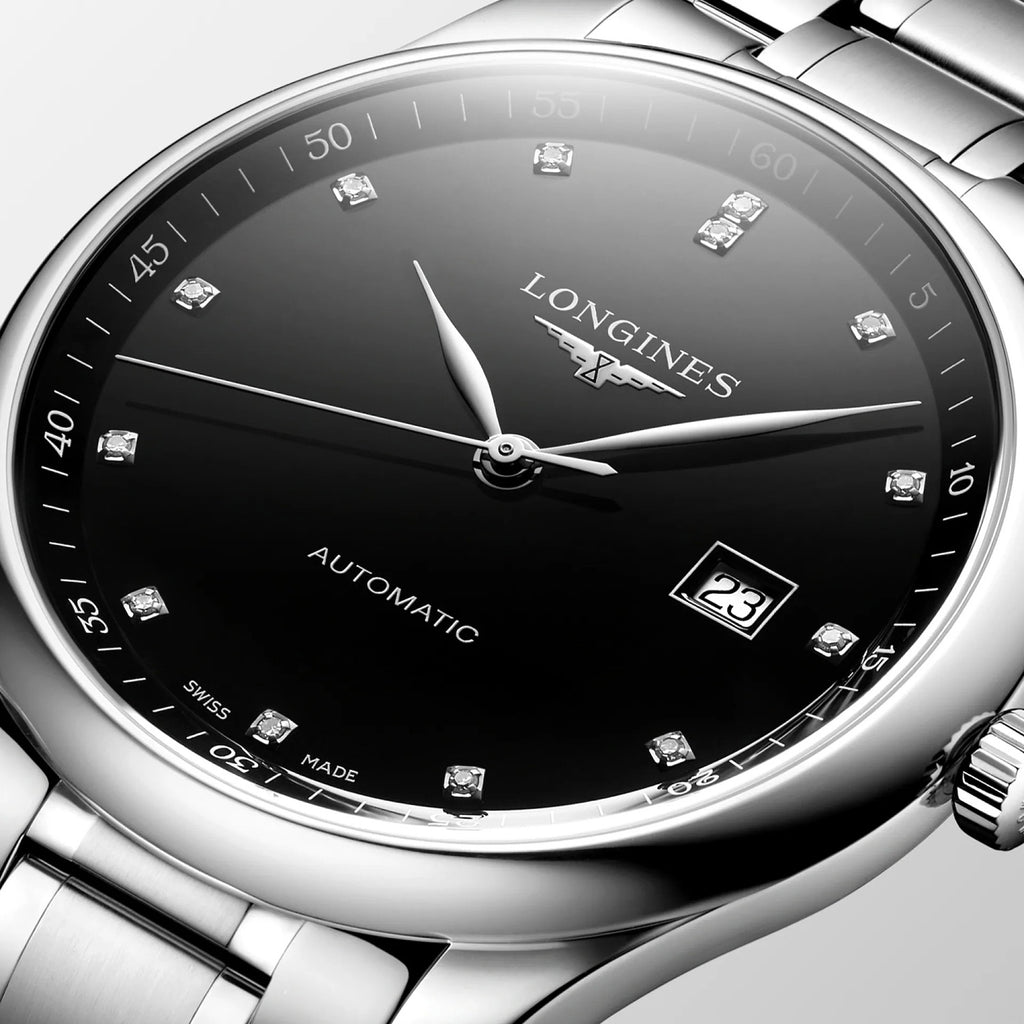 Men Automatic Black Dial Analog Stainless Steel Watch L28934576