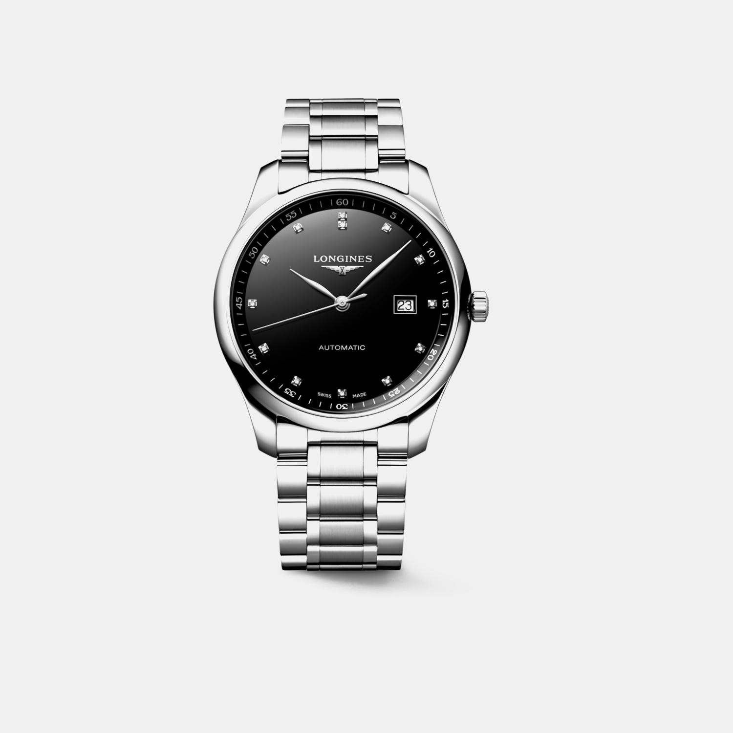 Men Automatic Black Dial Analog Stainless Steel Watch L28934576