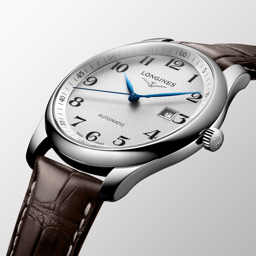 Master Men Automatic Silver Dial Analog Leather Watch L28934783