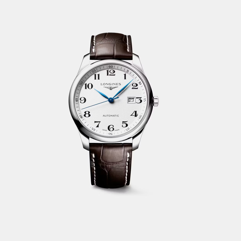 Master Men Automatic Silver Dial Analog Leather Watch L28934783