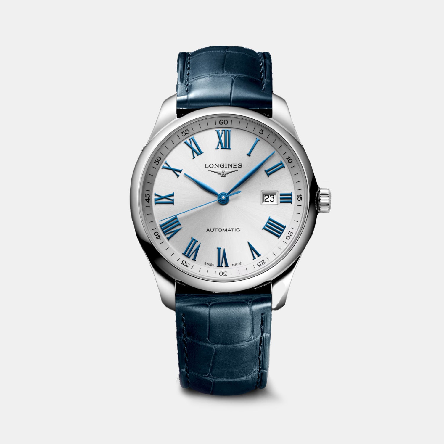 Men Automatic Opaline Ivory Dial Analog Leather Watch L28934792