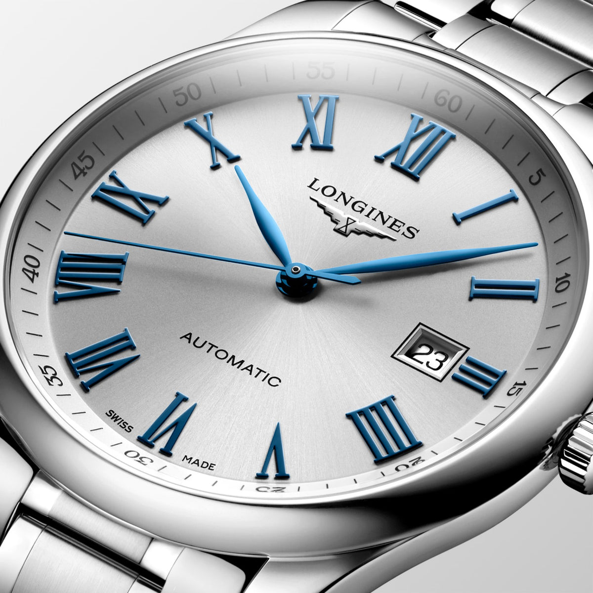 Master Men Automatic Silver Dial Analog Stainless Steel Watch L28934796