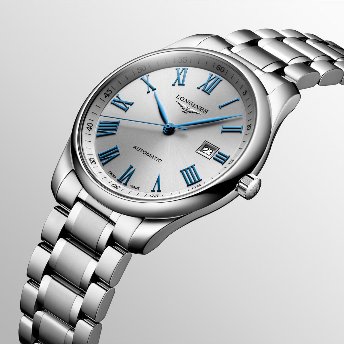 Master Men Automatic Silver Dial Analog Stainless Steel Watch L28934796