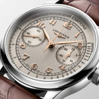 Master Monopusher Men Automatic Ivory Dial Chronograph Leather Watch L29604782