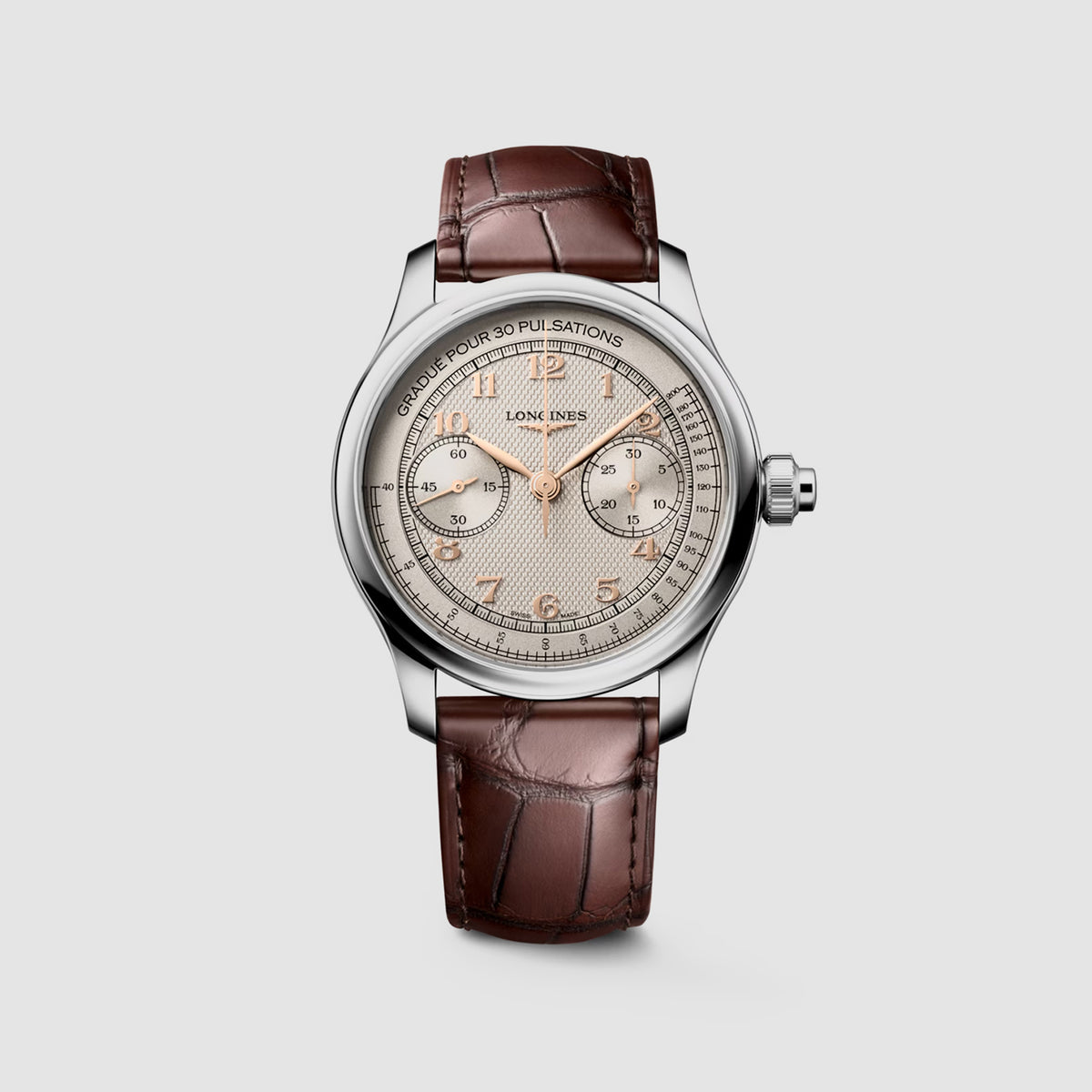 Master Men Automatic Ivory Dial Chronograph Leather Watch L29604782
