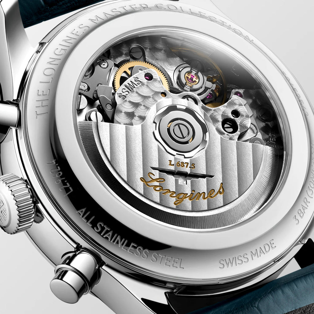 Master Moonphase Men Automatic Silver Dial Chronograph Leather Watch L29624732