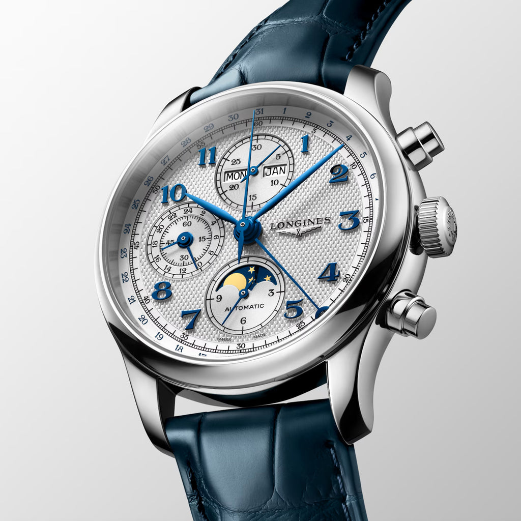Master Moonphase Men Automatic Silver Dial Chronograph Leather Watch L29624732