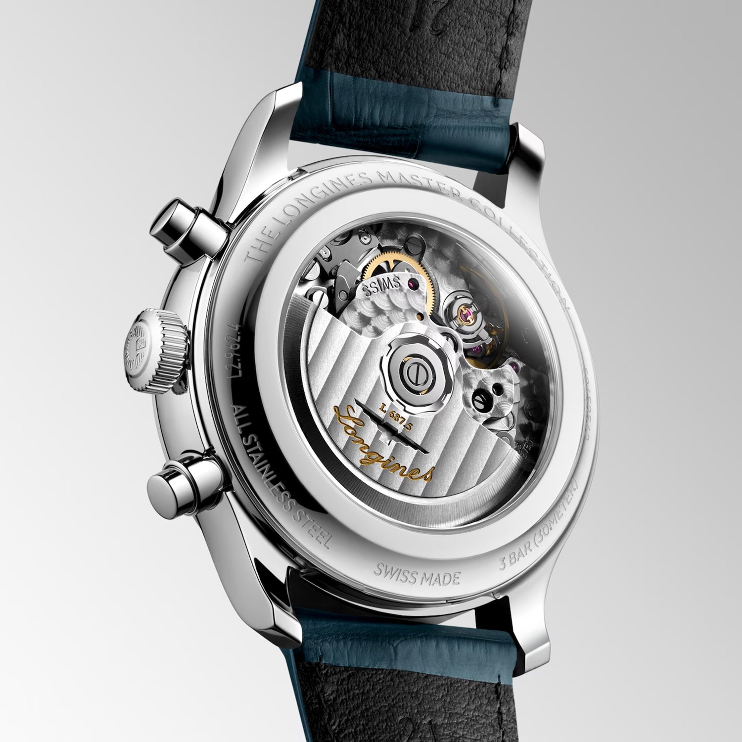 Master Moonphase Men Automatic Silver Dial Chronograph Leather Watch L29624732
