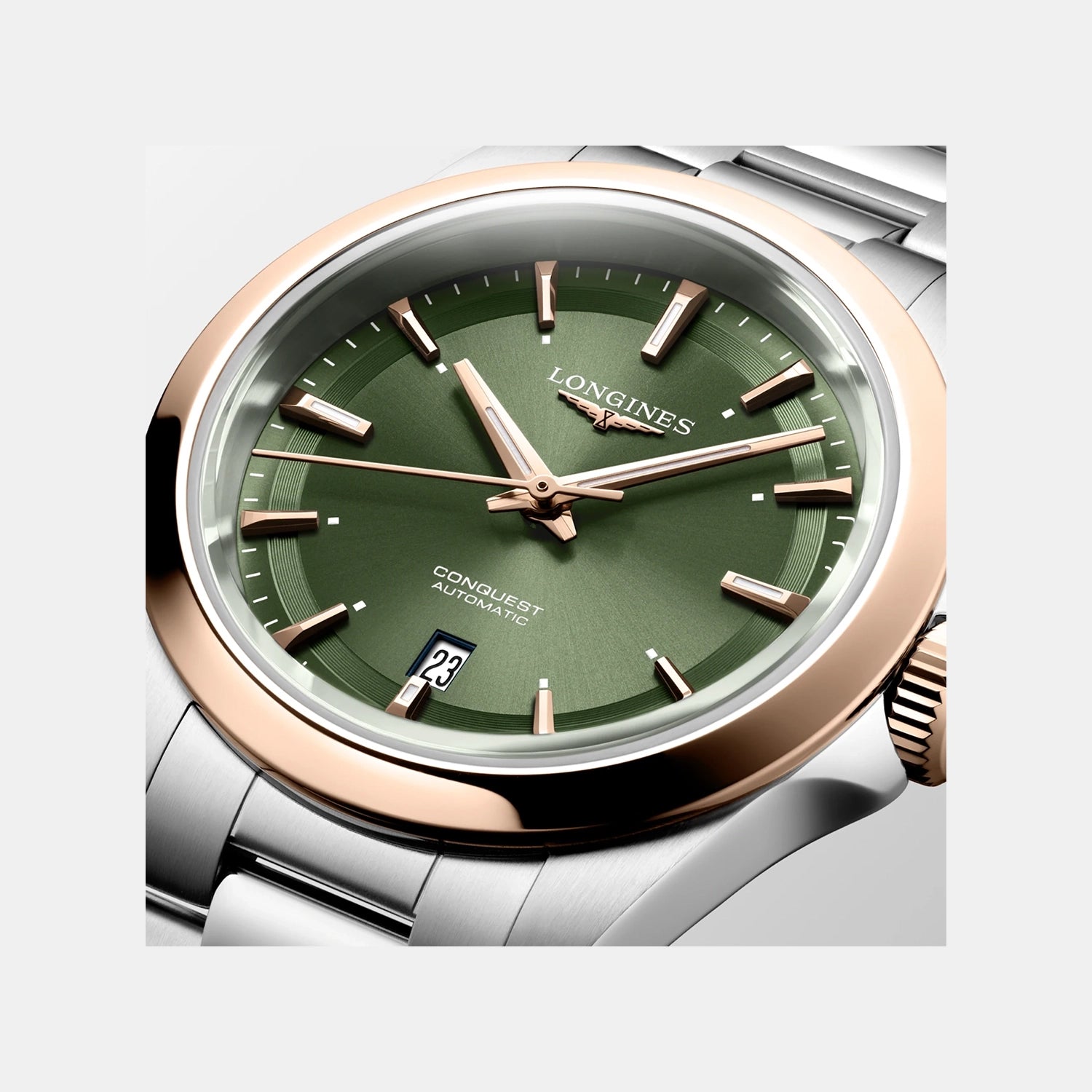 Conquest Women Automatic Green Dial Analog Stainless Steel Watch L33205026