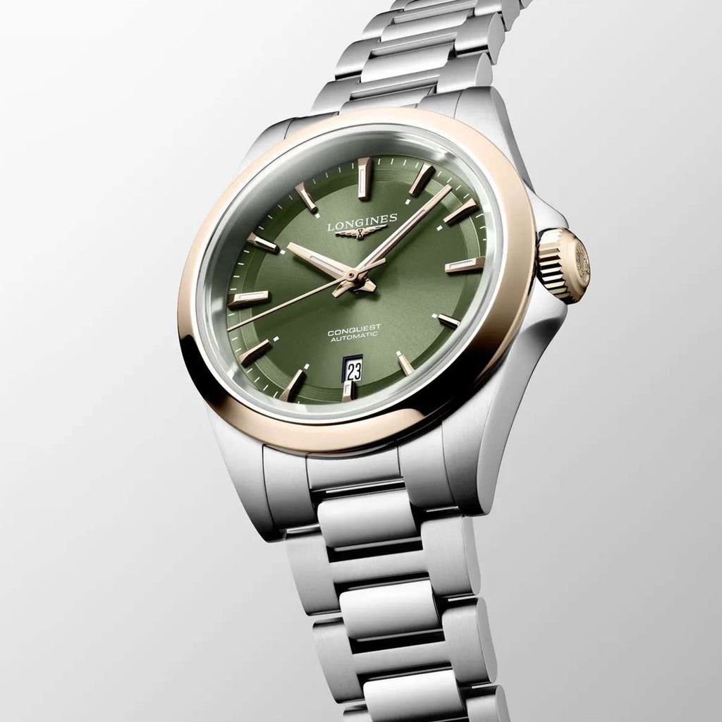 Conquest Women Automatic Green Dial Analog Stainless Steel Watch L33205026