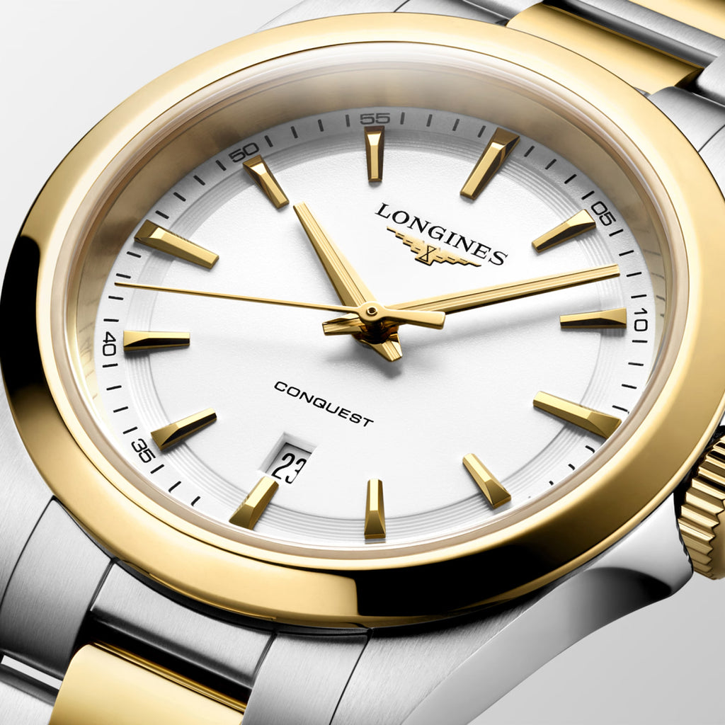 Conquest Women Quartz White Dial Analog Stainless Steel Watch L33503127