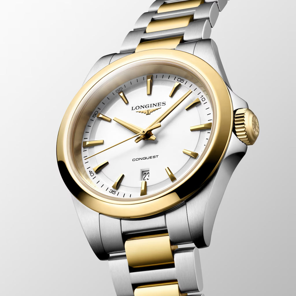 Conquest Women Quartz White Dial Analog Stainless Steel Watch L33503127