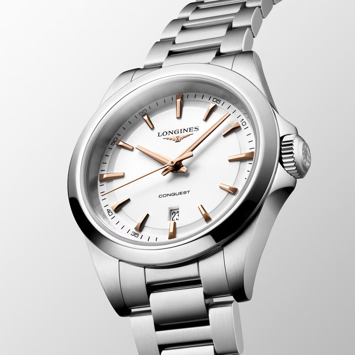 Conquest Women Quartz White Dial Analog Stainless Steel Watch L33504186