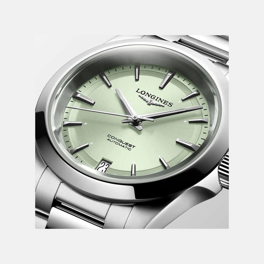 Conquest Women Automatic Green Dial Analog Stainless Steel Watch L34304026