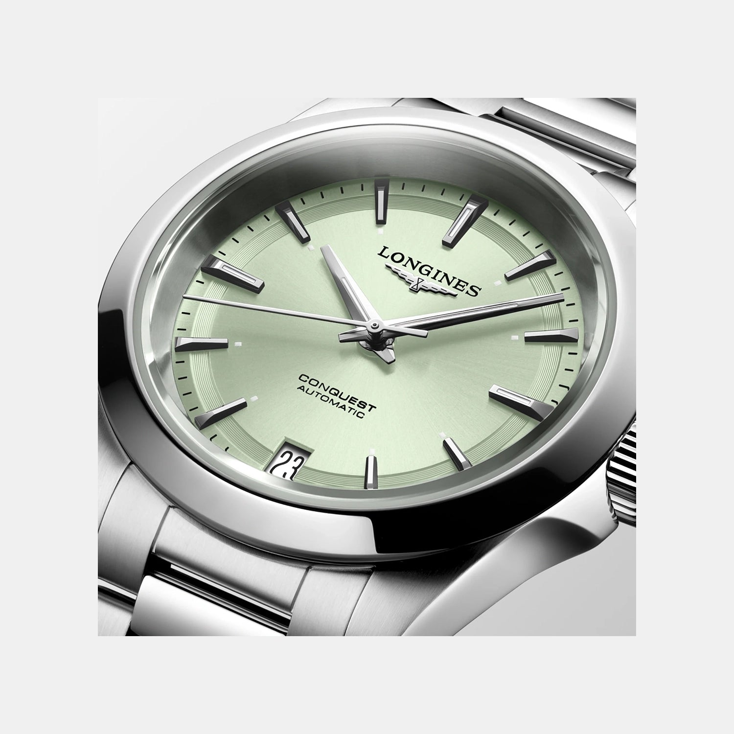 Conquest Women Automatic Green Dial Analog Stainless Steel Watch L34304026