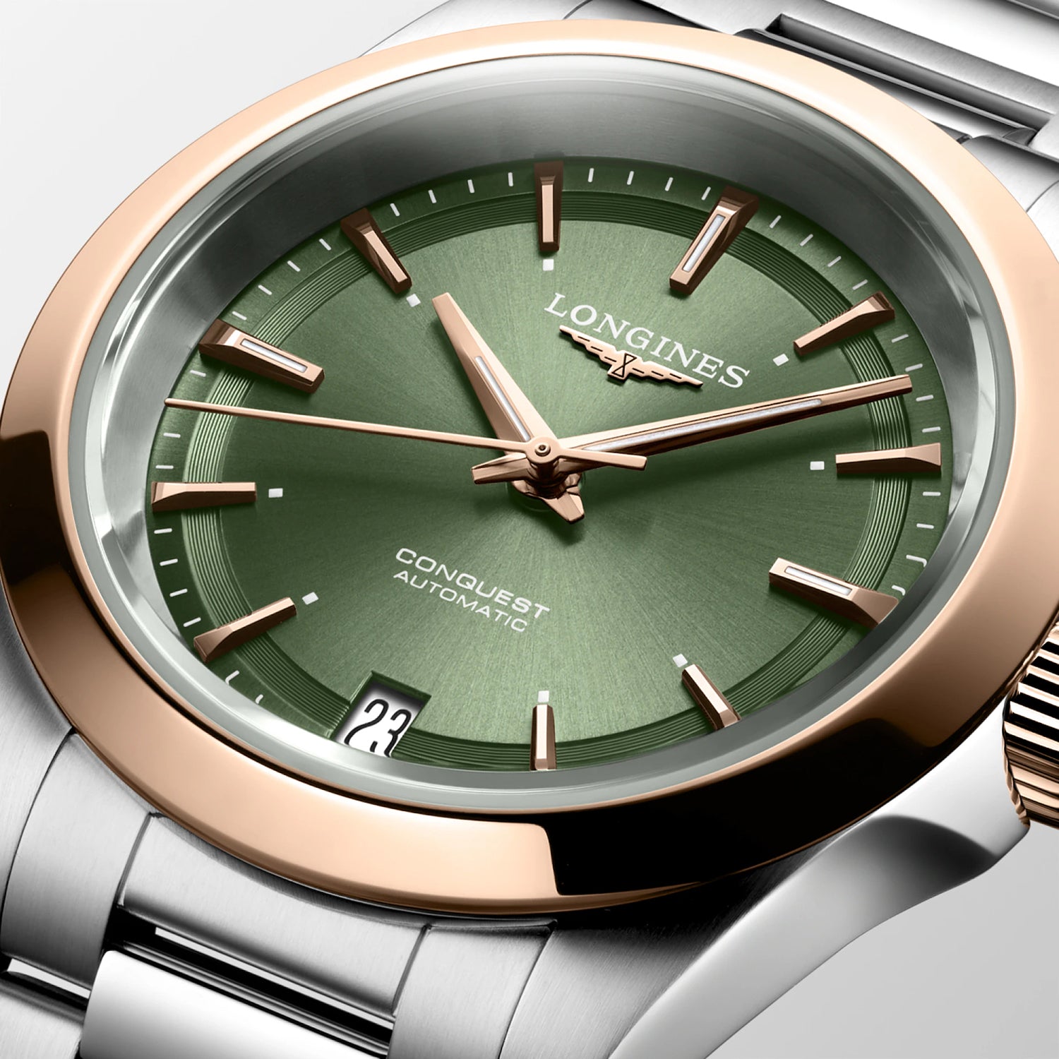 Conquest Women Automatic Green Dial Analog Stainless Steel Watch L34305026