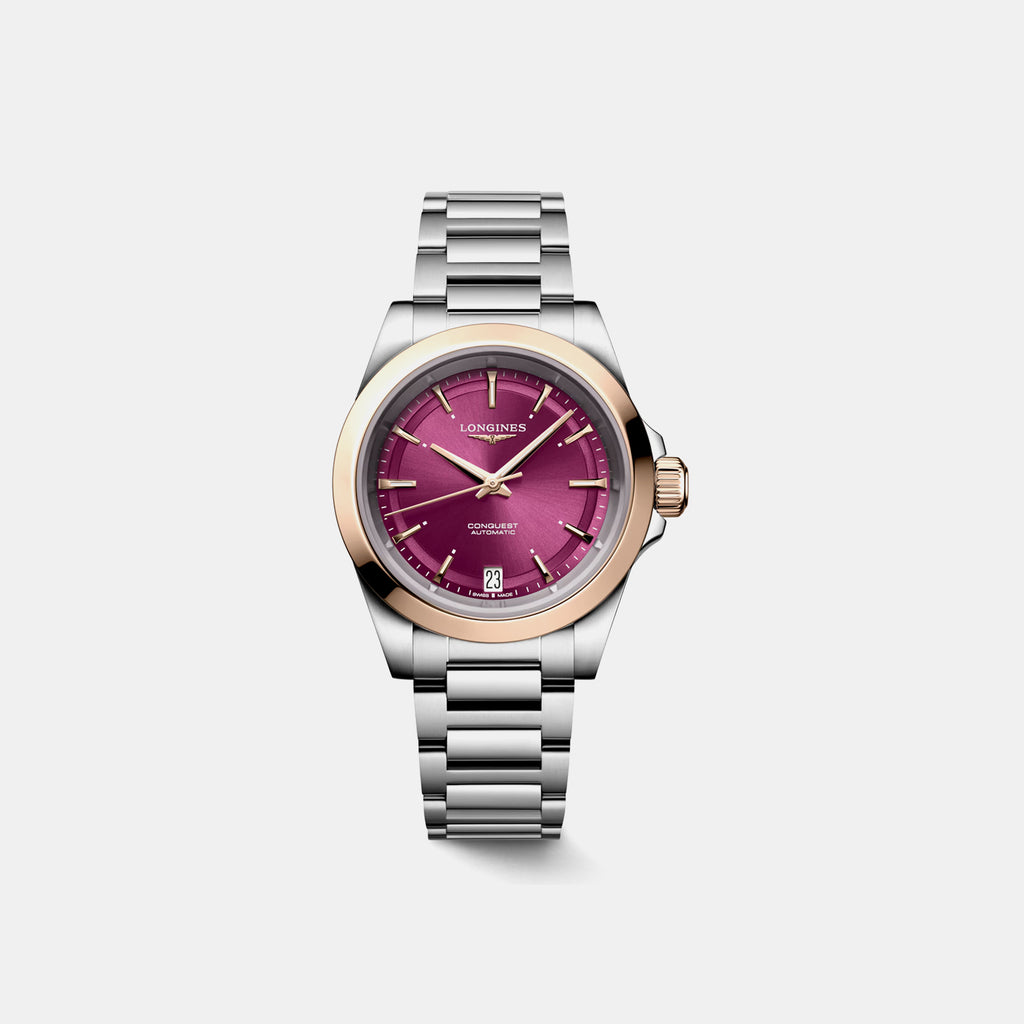 Conquest Women Automatic Purple Dial Analog Stainless Steel Watch L34305986