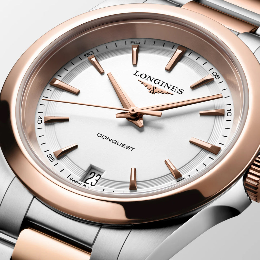 Conquest Women Quartz White Dial Analog Stainless Steel Watch L34603187