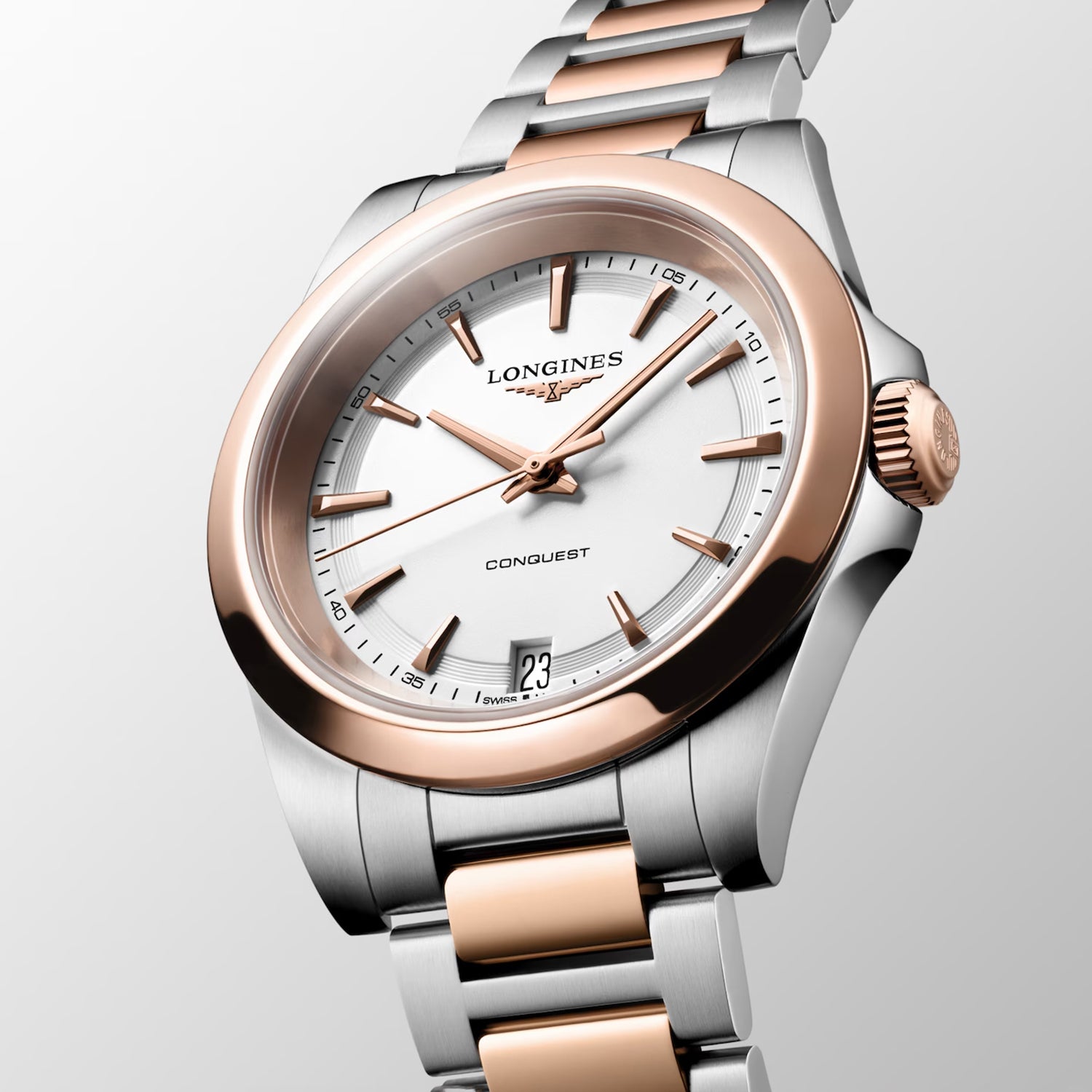 Conquest Women Quartz White Dial Analog Stainless Steel Watch L34603187