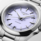 Conquest Women Quartz Lavender Dial Analog Stainless Steel Watch L34604026