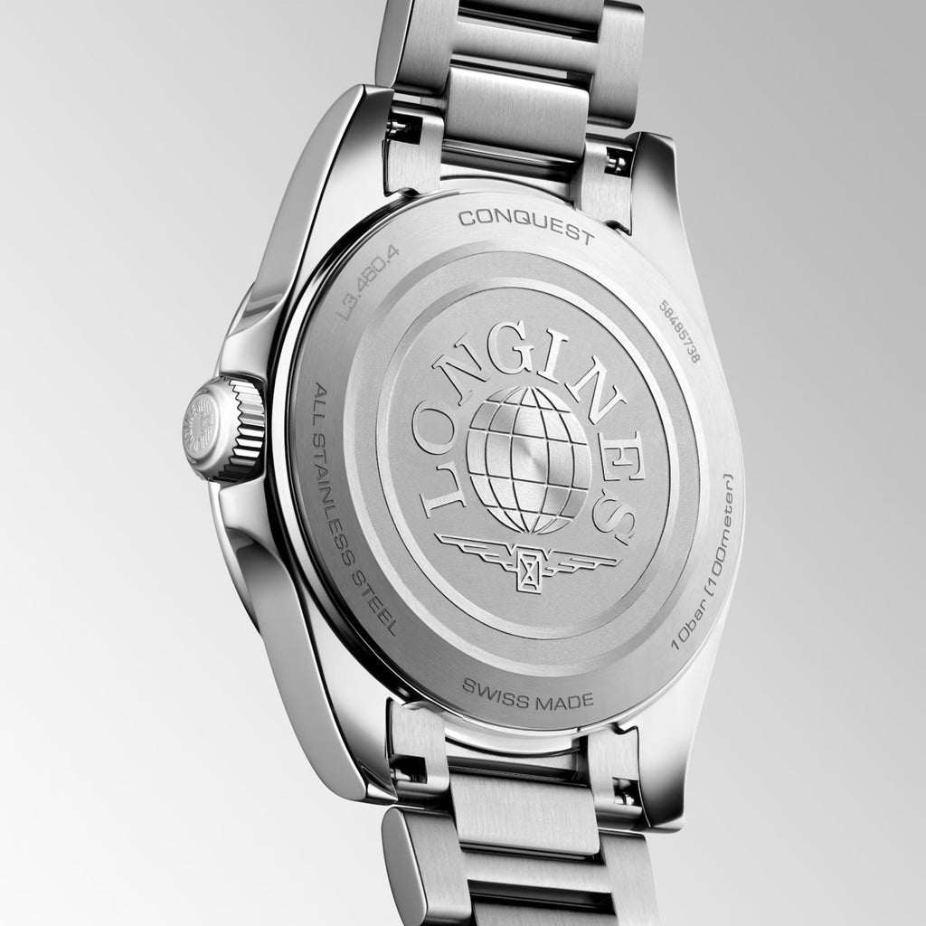 Conquest Women Quartz Lavender Dial Analog Stainless Steel Watch L34604026