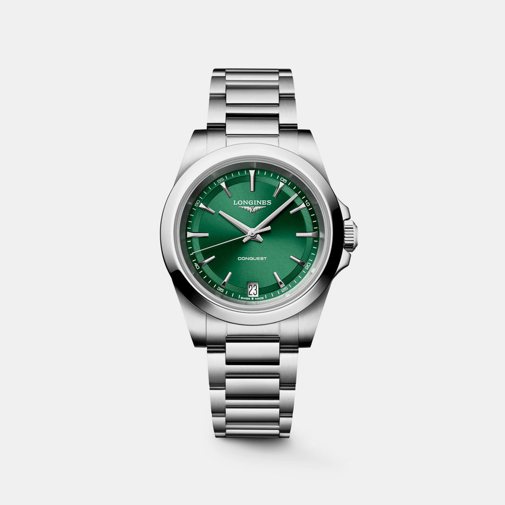 Conquest Women Quartz Green Dial Analog Stainless Steel Watch L34604096