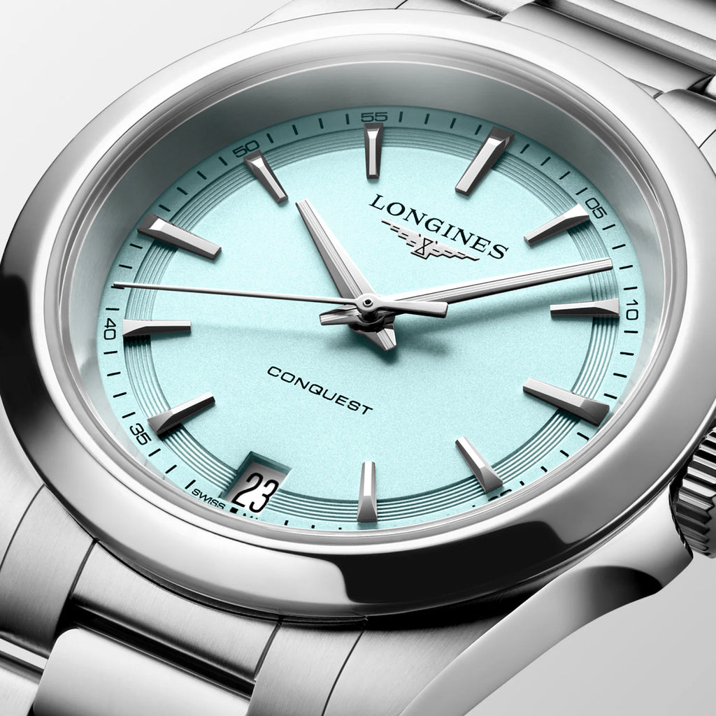 Conquest Women Quartz Blue Dial Analog Stainless Steel Watch L34604926