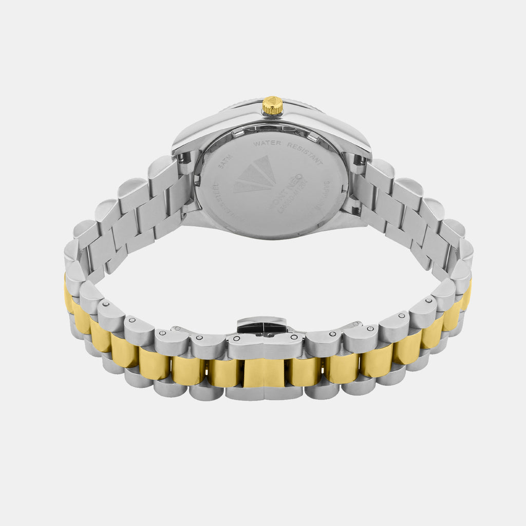 Men Quartz Black Dial Analog Stainless Steel Watch L3505D-M1204