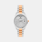Women Quartz Silver Dial Analog Stainless Steel Watch L3505D-M1303