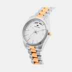 Women Quartz Silver Dial Analog Stainless Steel Watch L3505D-M1303