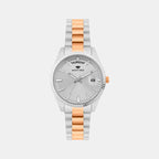 Women Quartz Silver Dial Analog Stainless Steel Watch L3505D-M1303