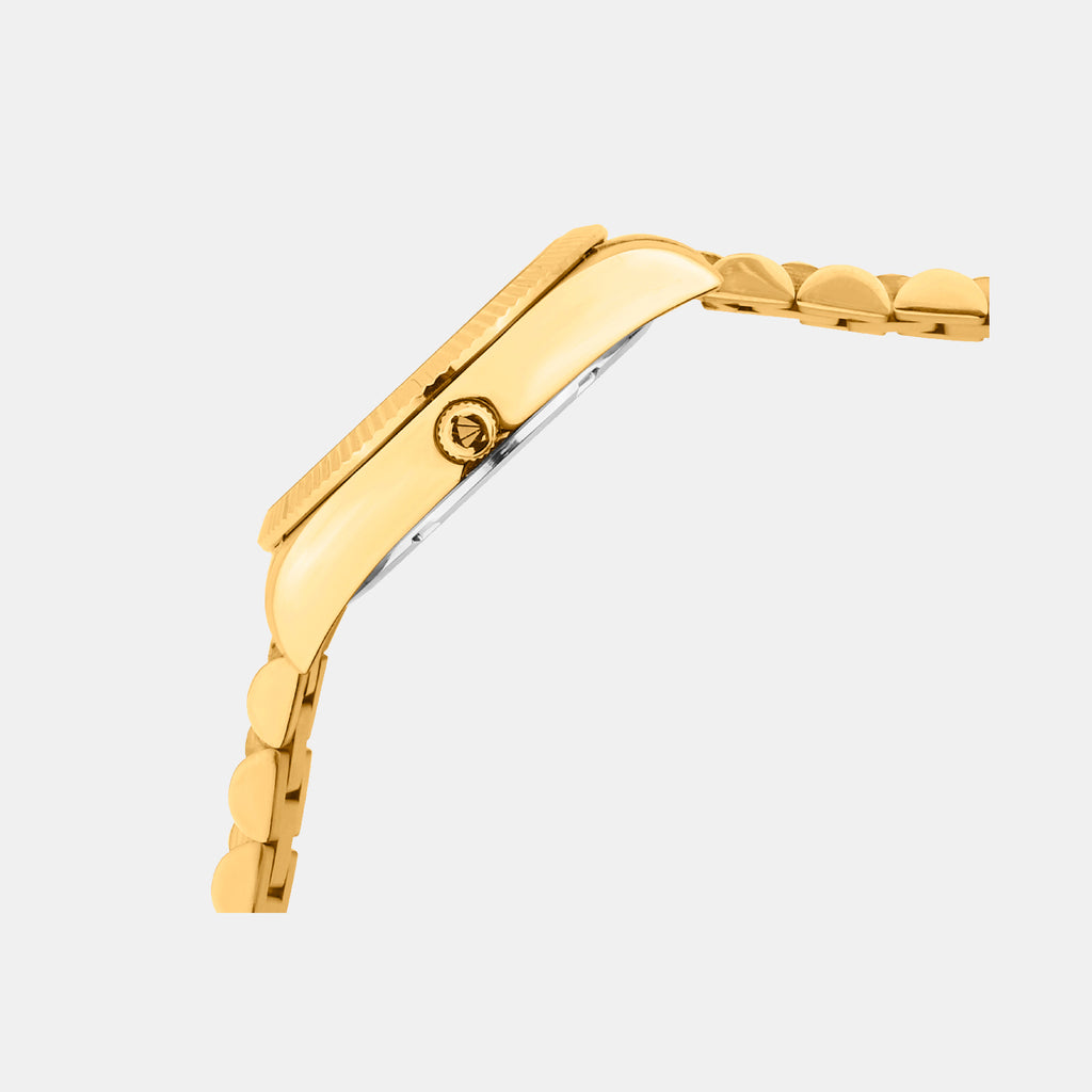 Women Quartz Black Dial Analog Stainless Steel Watch L3505D-M2204