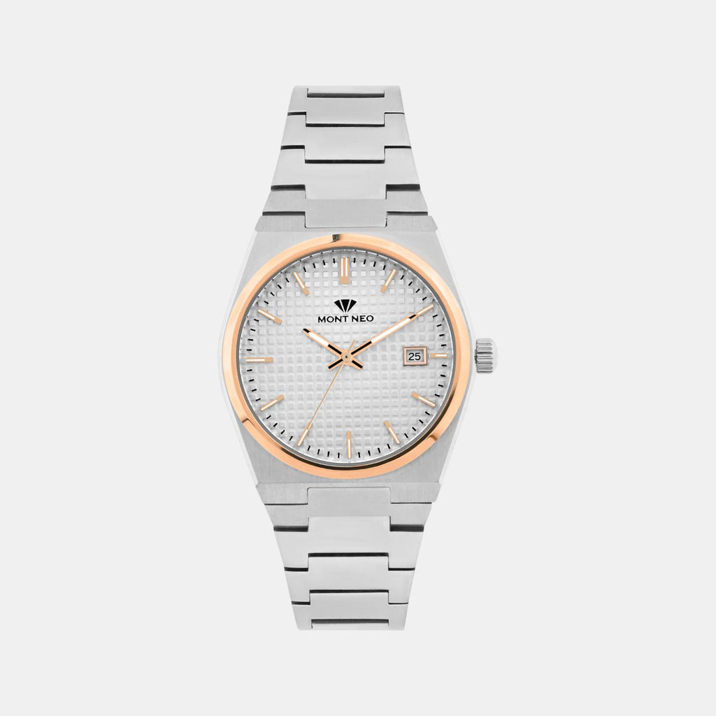 Women Quartz Silver Dial Analog Stainless Steel Watch L3509E-M1303