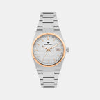 Women Quartz Silver Dial Analog Stainless Steel Watch L3509E-M1303