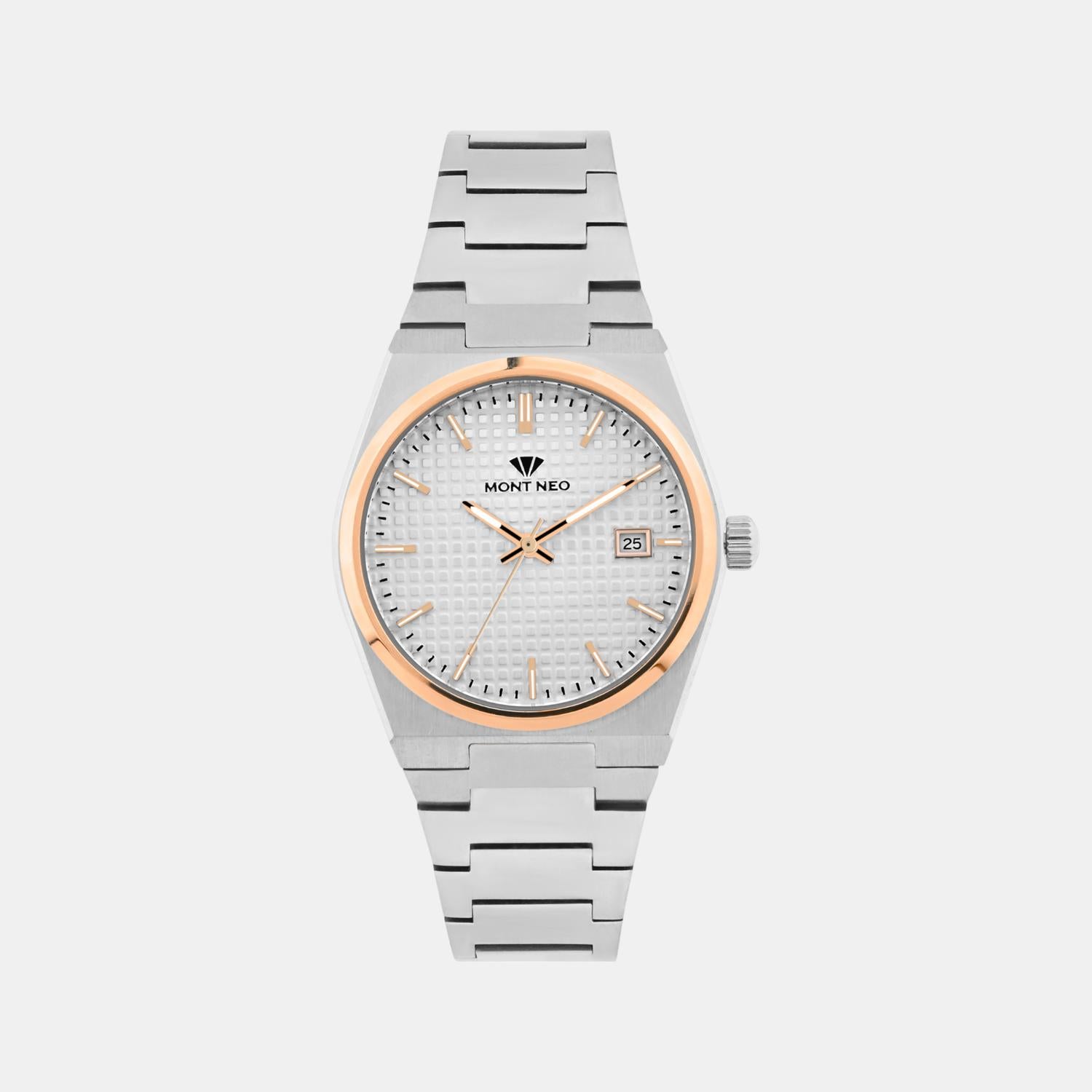 Women Quartz Silver Dial Analog Stainless Steel Watch L3509E-M1303