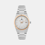 Women Quartz Silver Dial Analog Stainless Steel Watch L3509E-M1303