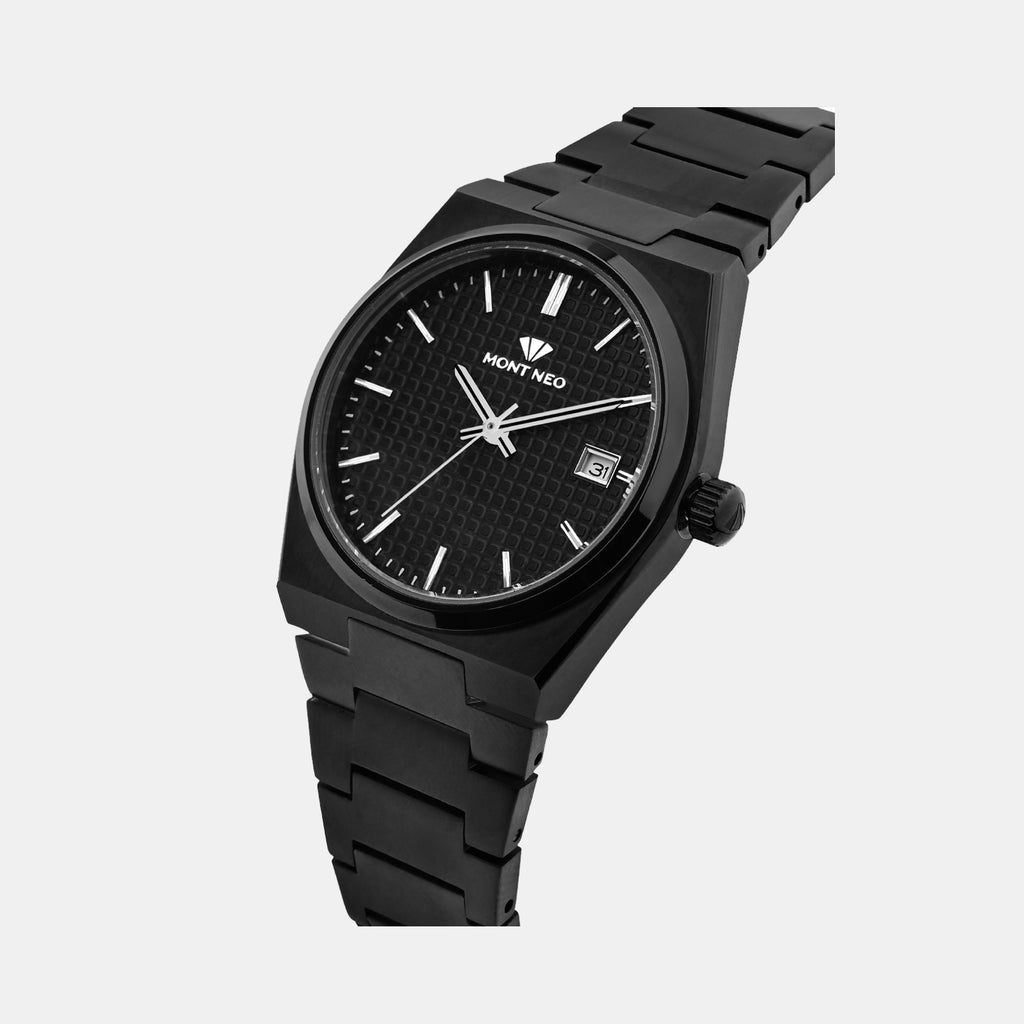 Women Quartz Black Dial Analog Stainless Steel Watch L3509E-M4404